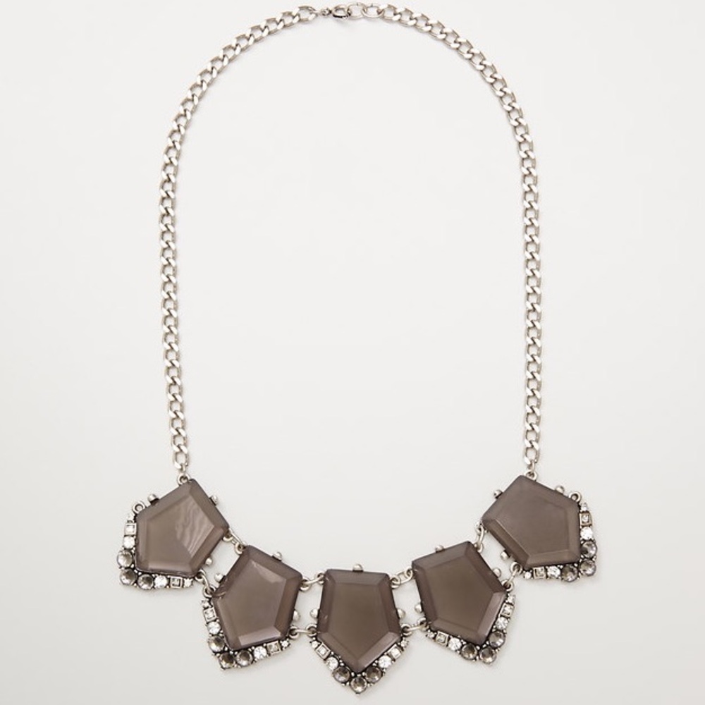 NWT LOFT Pave Hexagon Necklace